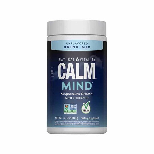 CALM Mind Magnesium + LTheanine Powder Unflavored, Natural Vitality
